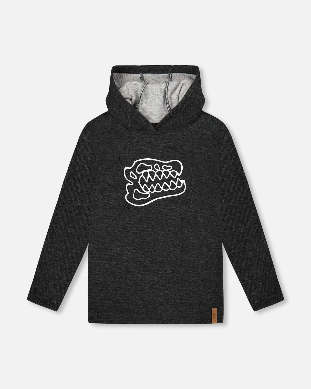 Long Sleeve Super Soft Brushed Jersey Hooded Tee Black | Deux par Deux | Jenni Kidz