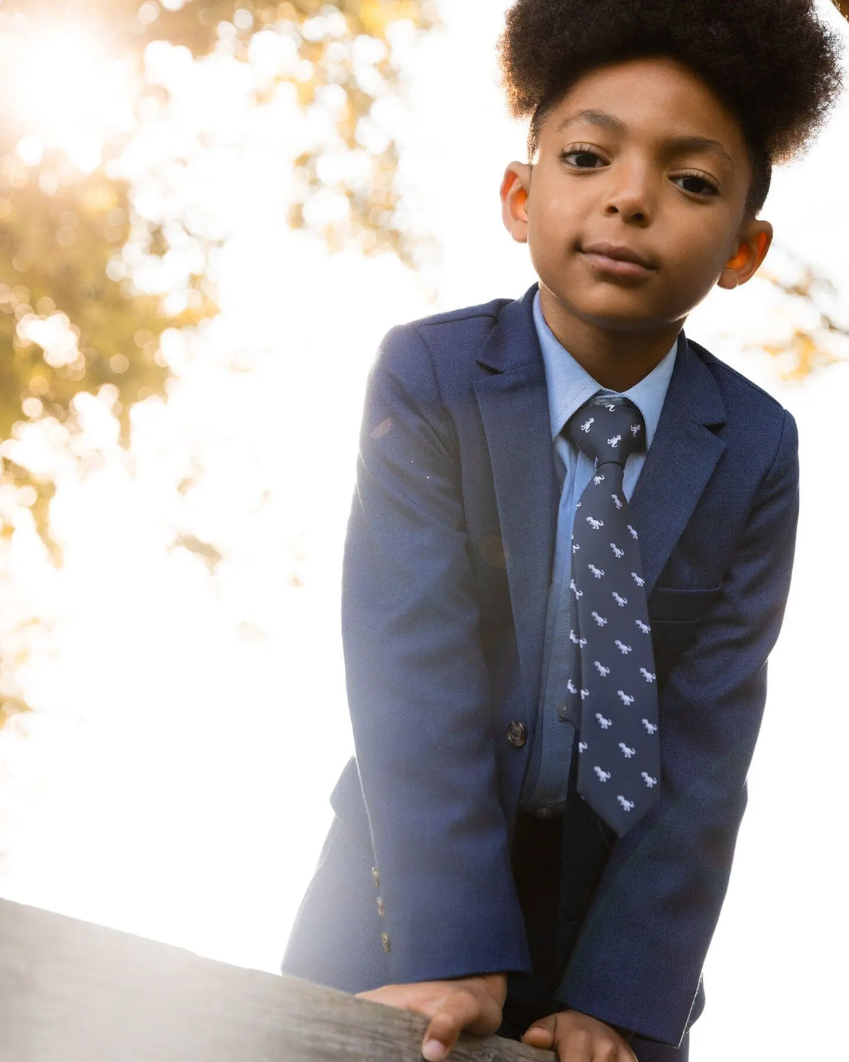 Neck Tie Navy Blue And Dino | Deux par Deux | Jenni Kidz