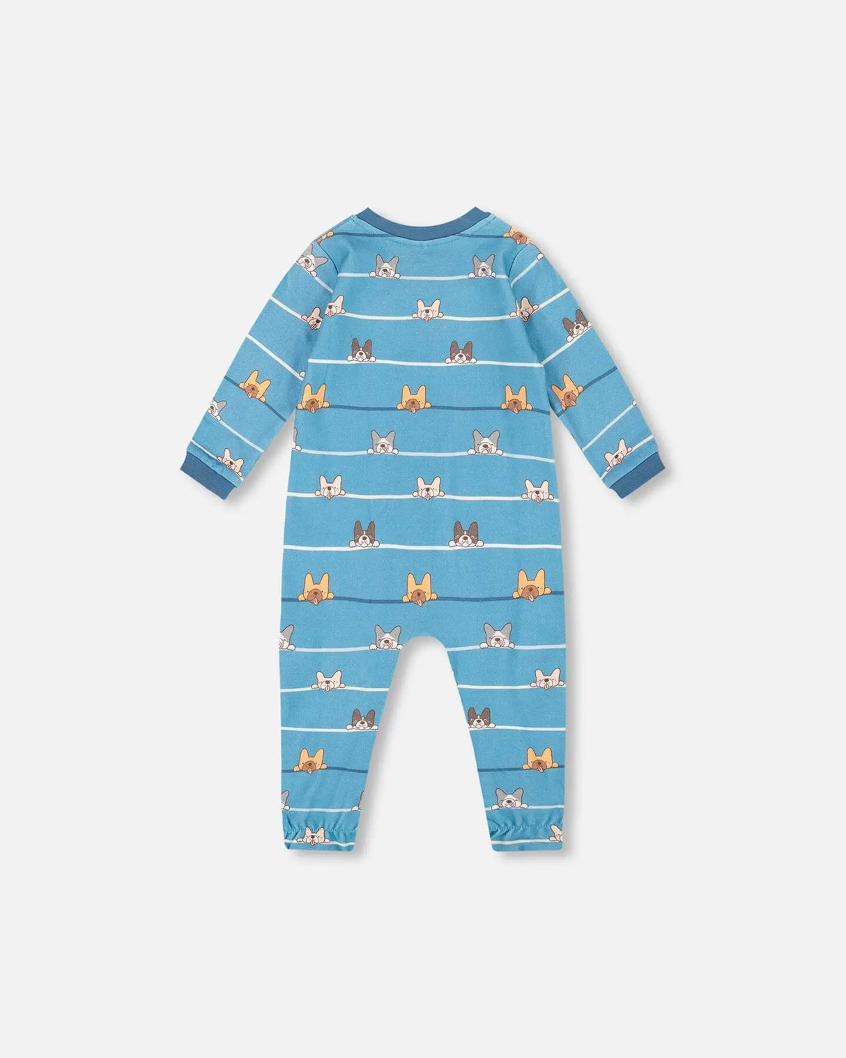 One-Piece Organic Cotton Pajama Blue Dog Print | Deux par Deux | Jenni Kidz