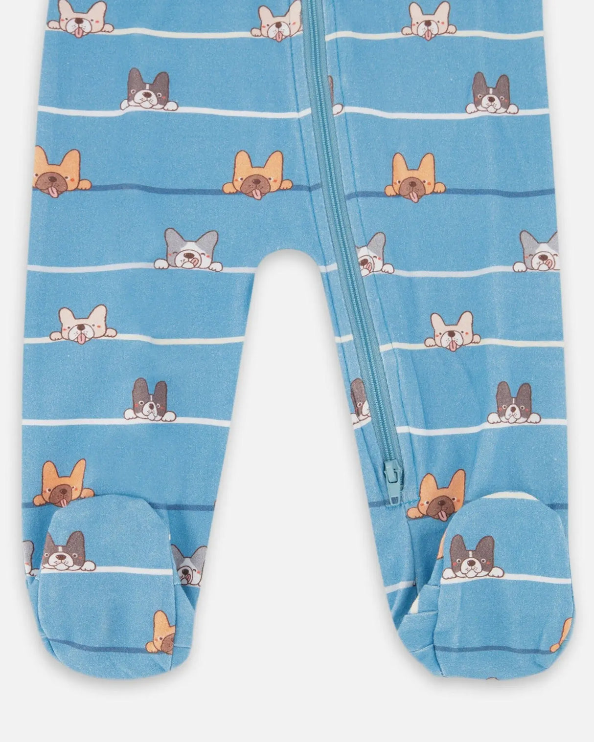 One-Piece Organic Cotton Pajama Blue Dog Print | Deux par Deux | Jenni Kidz