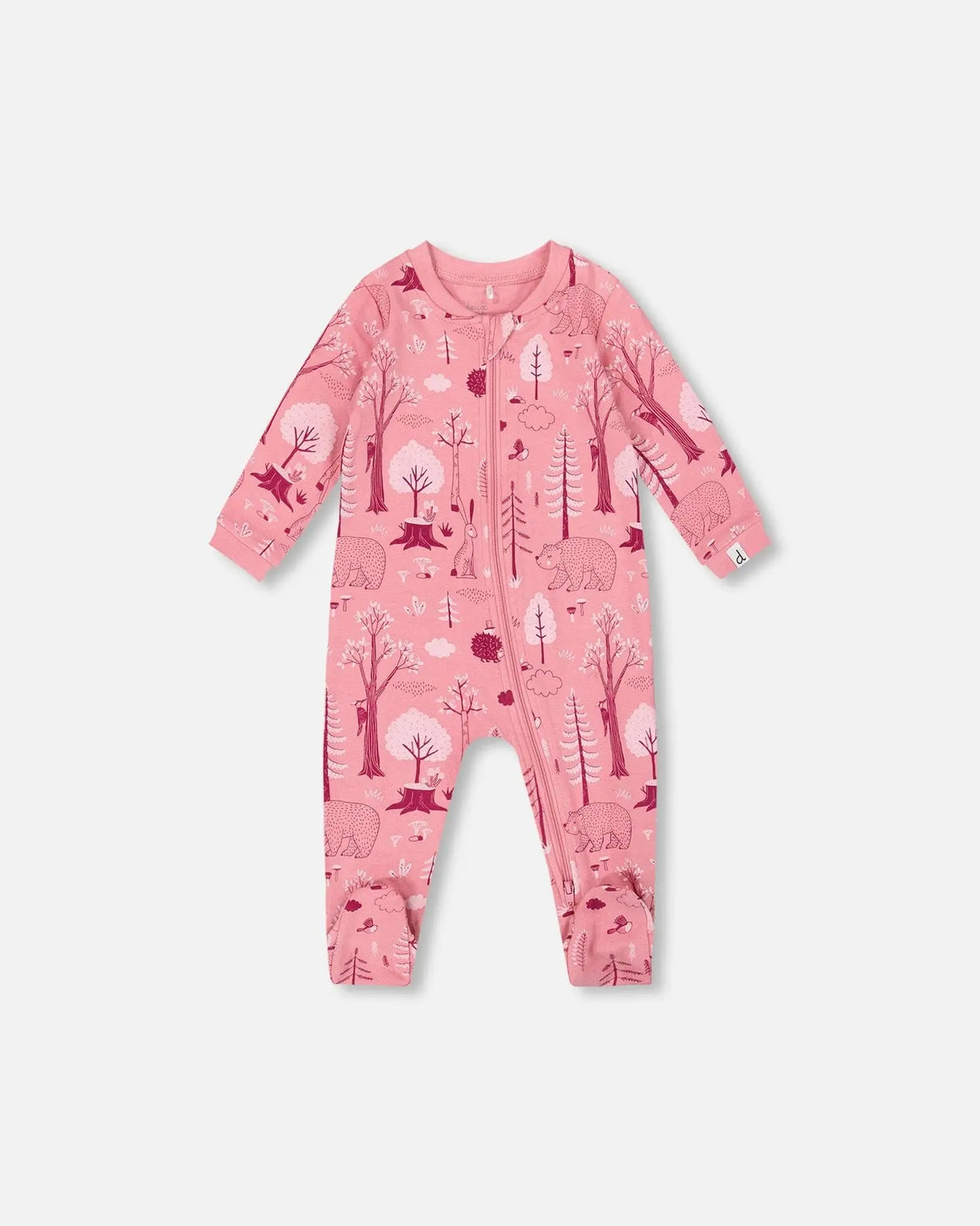One-Piece Organic Cotton Pajama Pink Forest | Deux par Deux | Jenni Kidz
