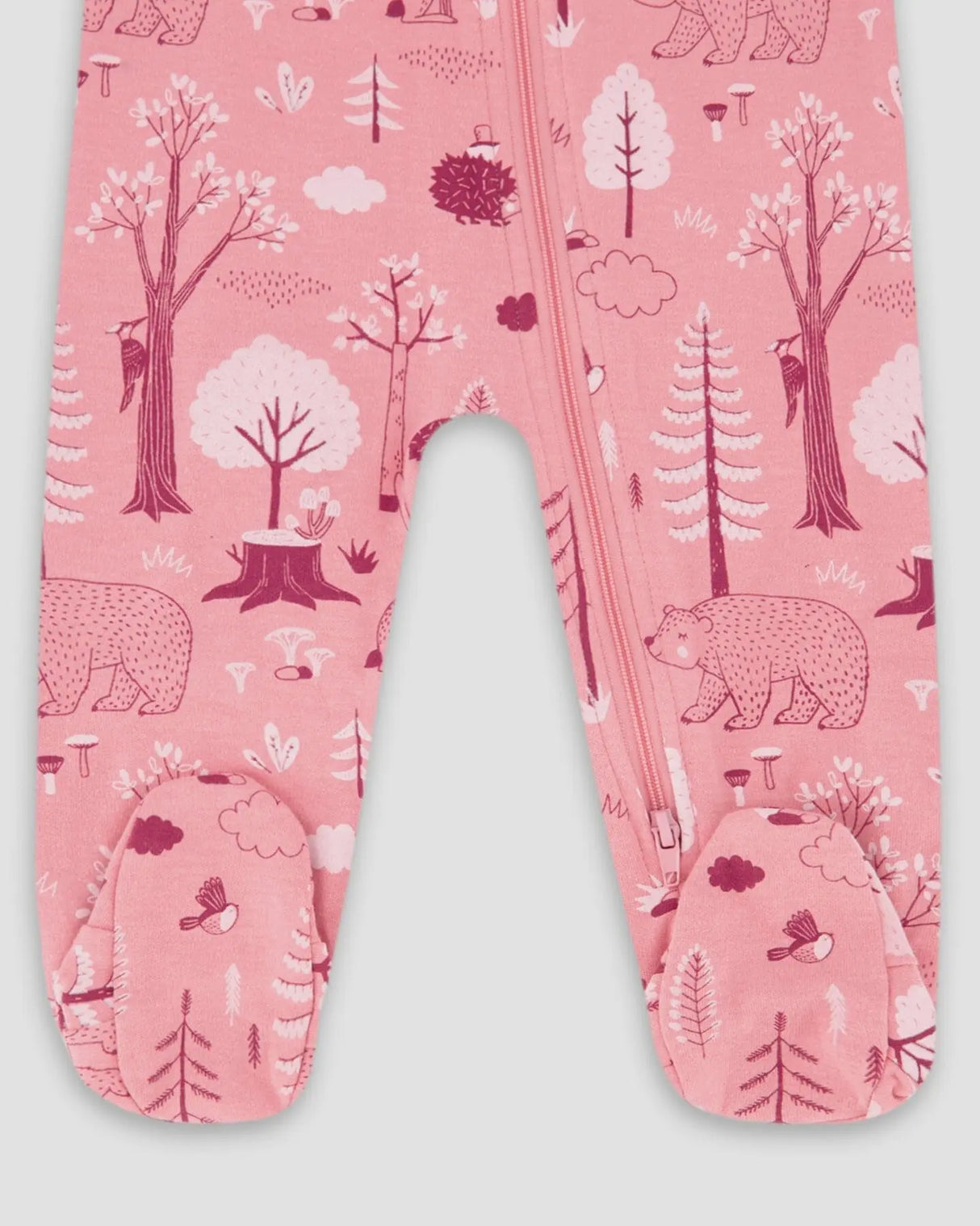 One-Piece Organic Cotton Pajama Pink Forest | Deux par Deux | Jenni Kidz