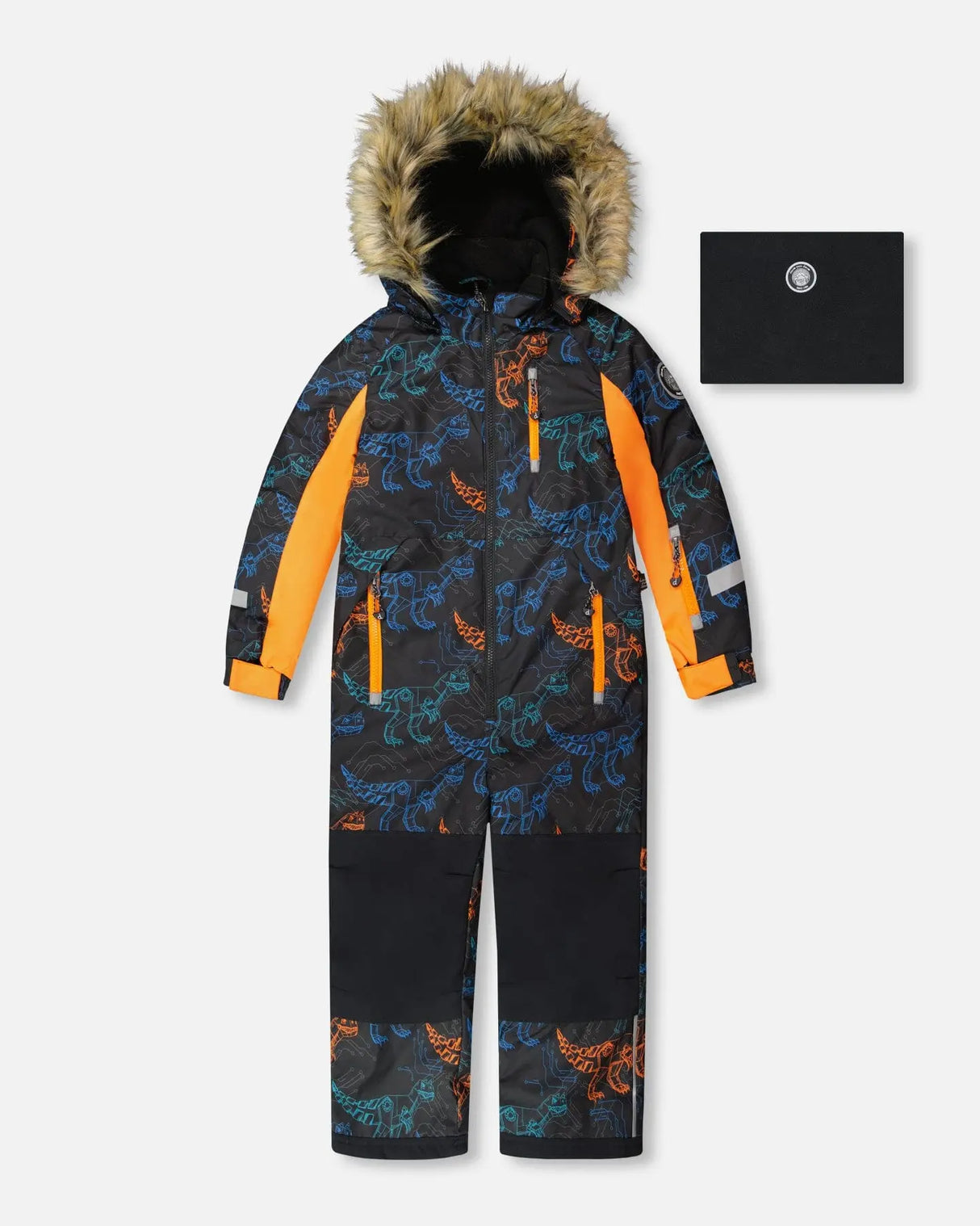 One-Piece Play Snowsuit Robot Dinosaur Print | Deux par Deux | Jenni Kidz