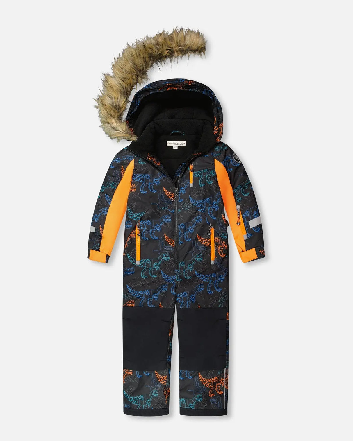 One-Piece Play Snowsuit Robot Dinosaur Print | Deux par Deux | Jenni Kidz