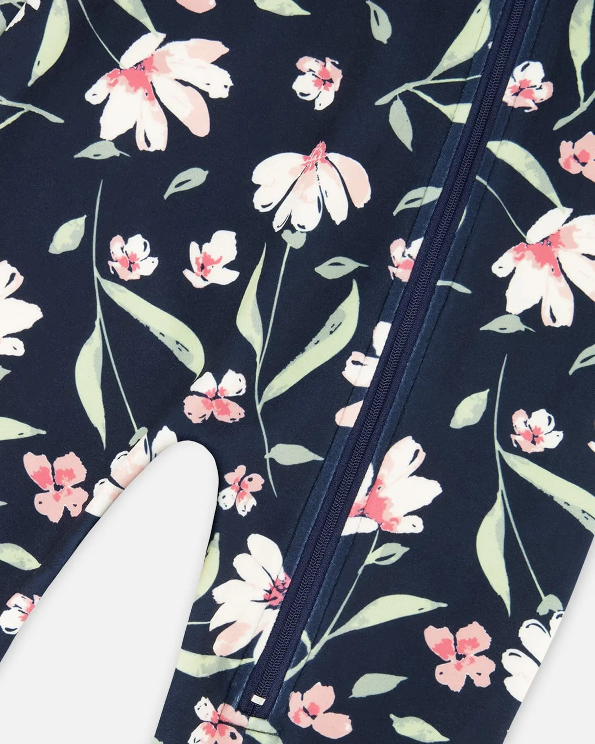 One-Piece Thermal Underwear Navy Flower Print | Deux par Deux | Jenni Kidz
