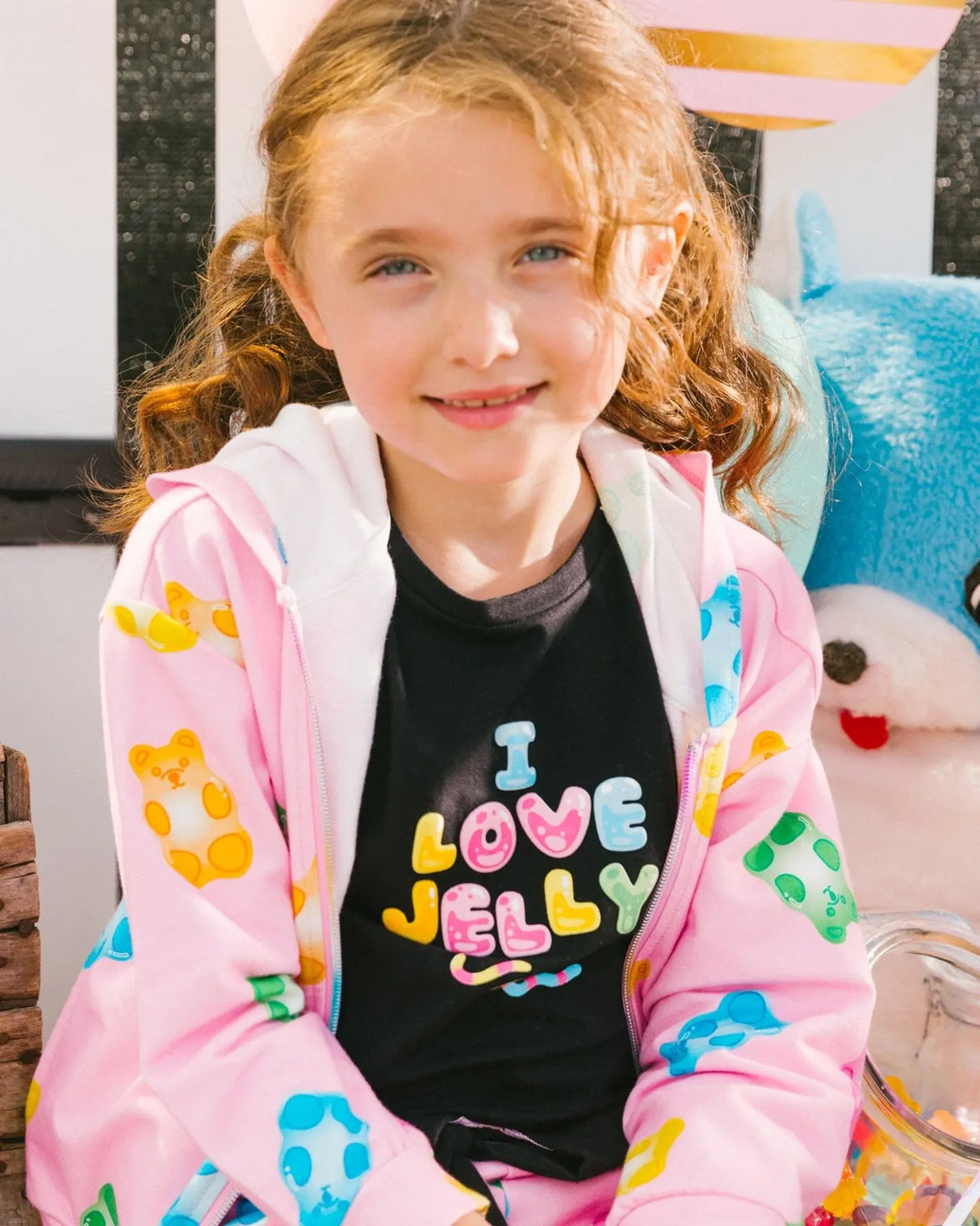 Organic Cotton Tee With Print And Knot Black And Multicolored | Deux par Deux | Jenni Kidz