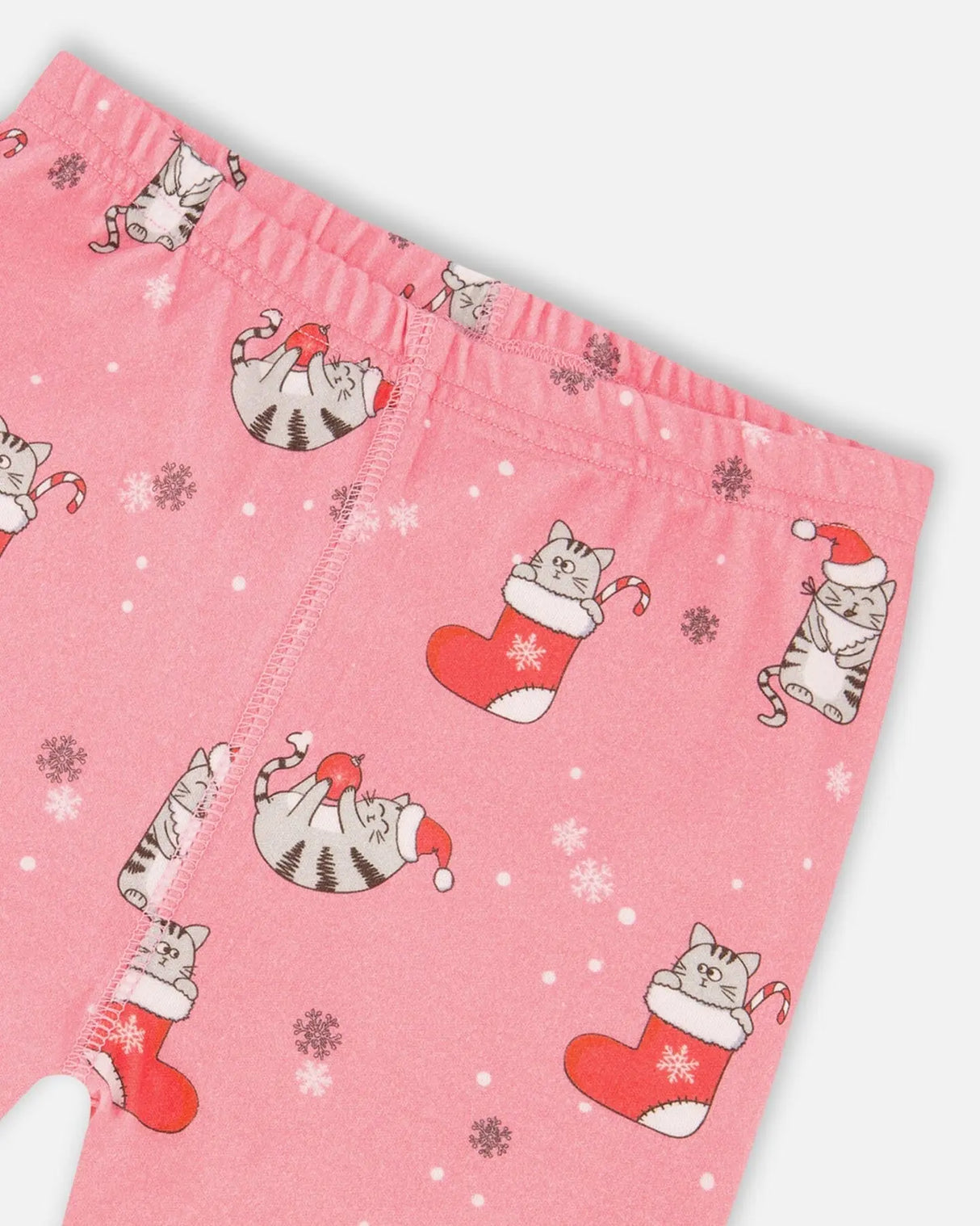Organic Cotton Two-Piece Pajamas Pink Cat Print | Deux par Deux | Jenni Kidz