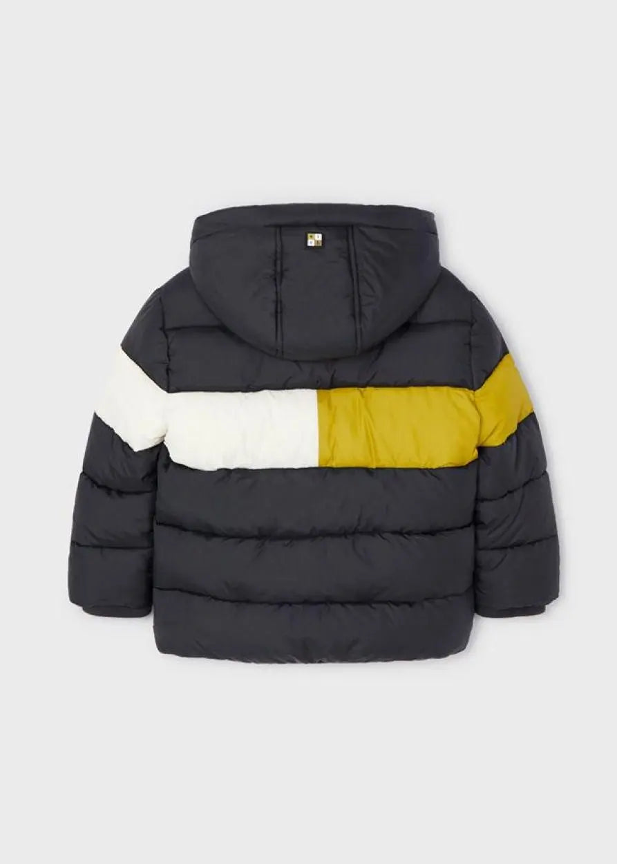 Parka Graphite Hooded Cream & Yellow Stripe | Mayoral | Mayoral | Jenni Kidz