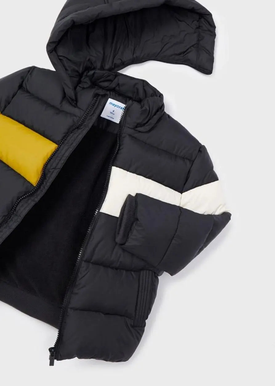 Parka Graphite Hooded Cream & Yellow Stripe | Mayoral | Mayoral | Jenni Kidz