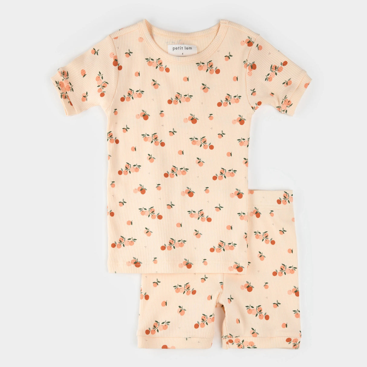 Petit Lem agrumes floral kids summer pajama set organic cotton