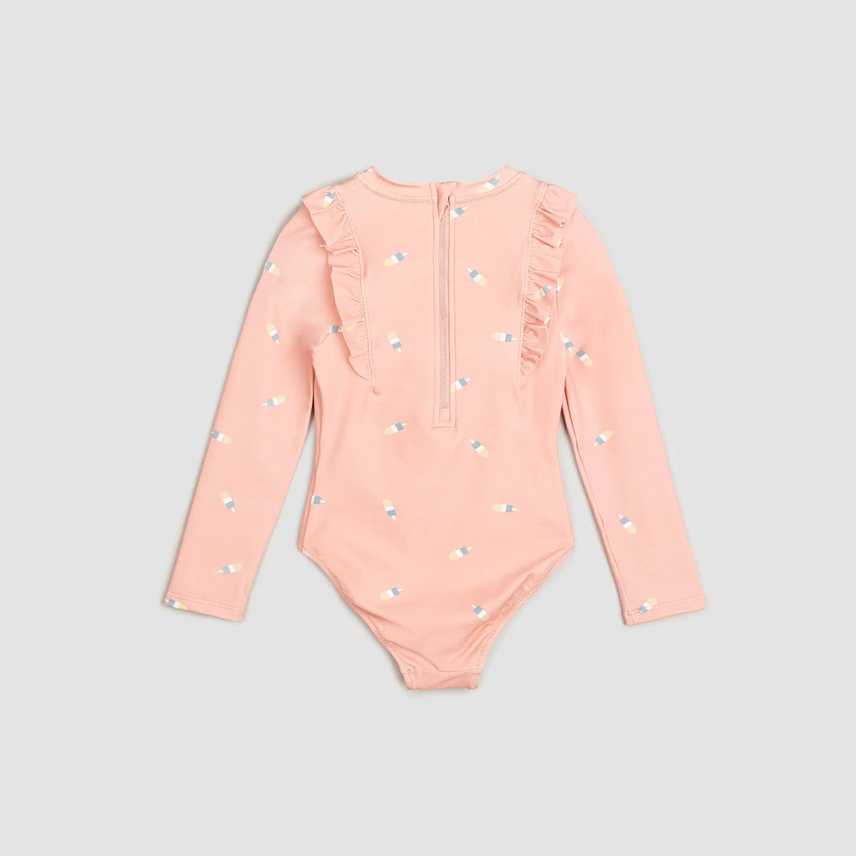 Popsicle Print on Dusty Pink Long-Sleeve One-Piece Baby & Toddler Girls Swimsuit | Petit Lem | Miles The Label | Jenni Kidz