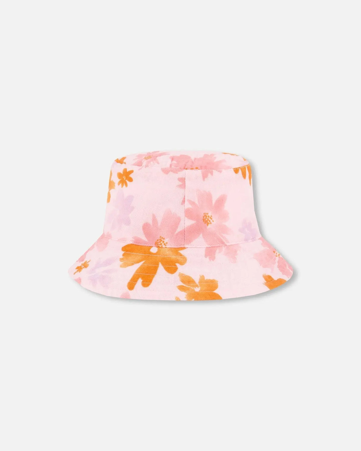 Printed Muslin Bucket Hat Pink And Coral Flowers | Deux par Deux | Jenni Kidz