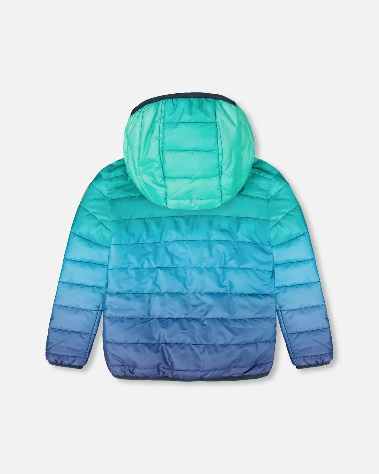 Quilted Mid-Season Jacket Green And Blue Gradient | Deux par Deux | Jenni Kidz