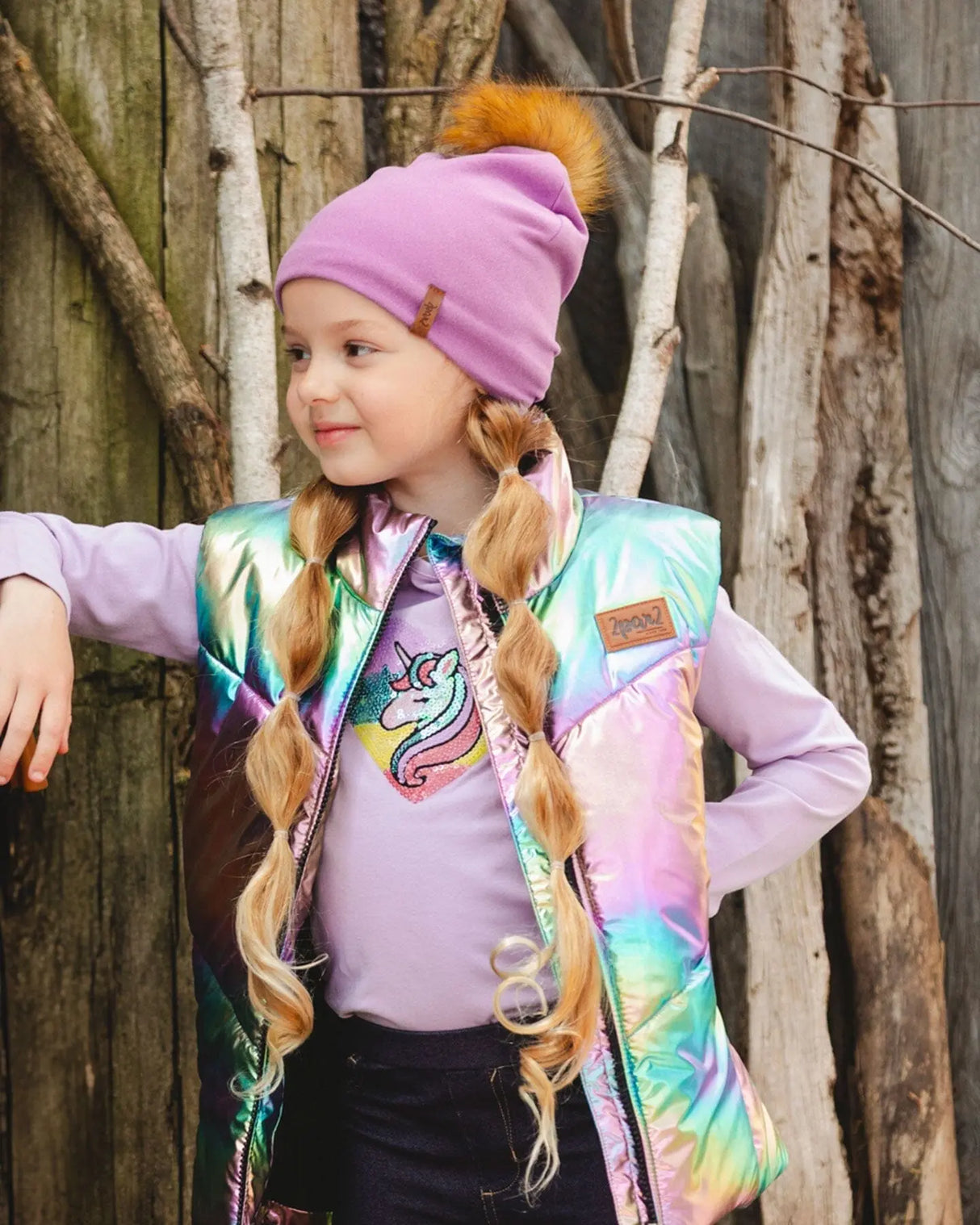 Quilted Mid-Season Sleeveless Vest Metallic Multicolor | Deux par Deux | Jenni Kidz