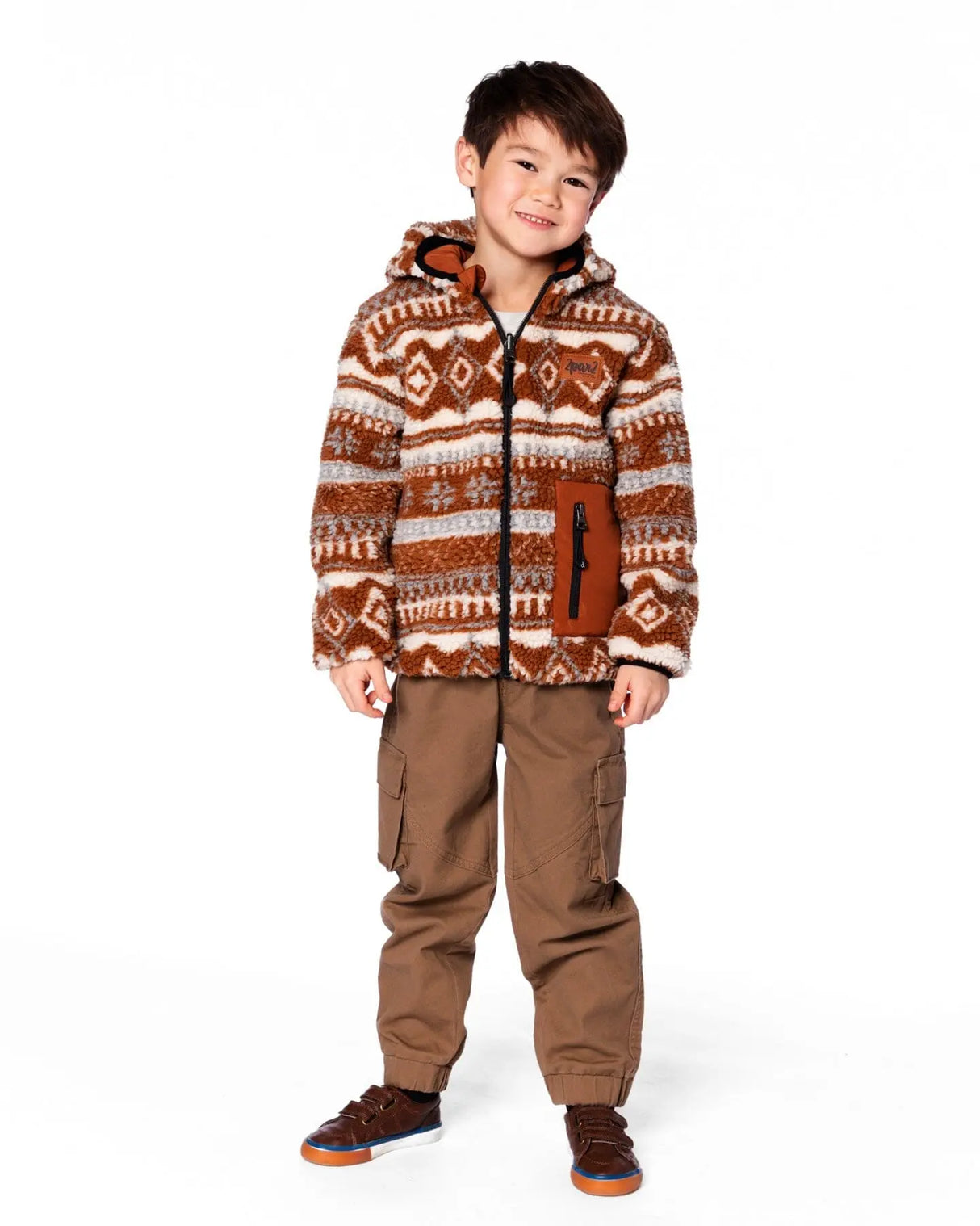 Reversible Mid-Season Jacket Brown Pecan | Deux par Deux | Jenni Kidz
