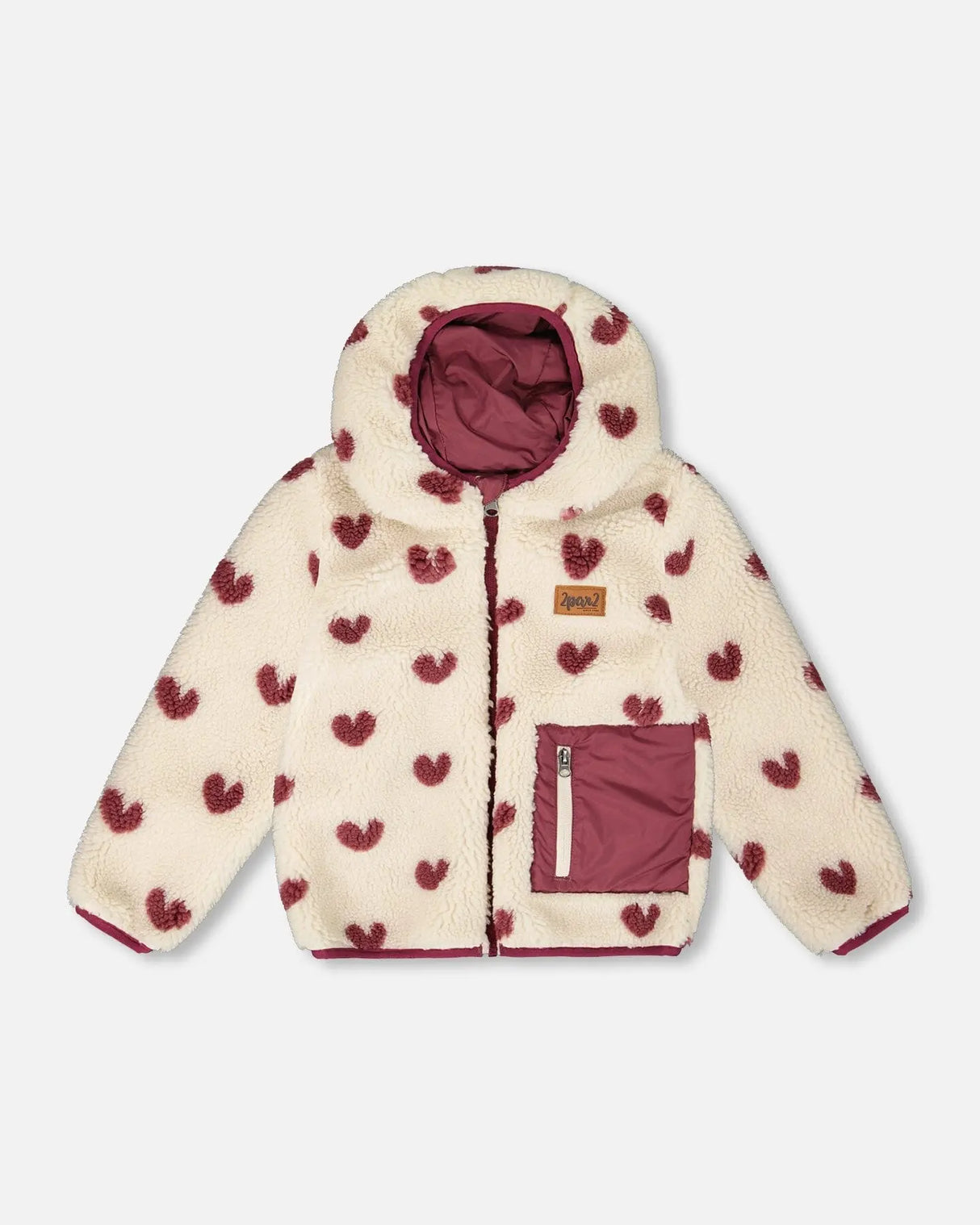 Reversible Mid-Season Jacket Purple Plum | Deux par Deux | Jenni Kidz