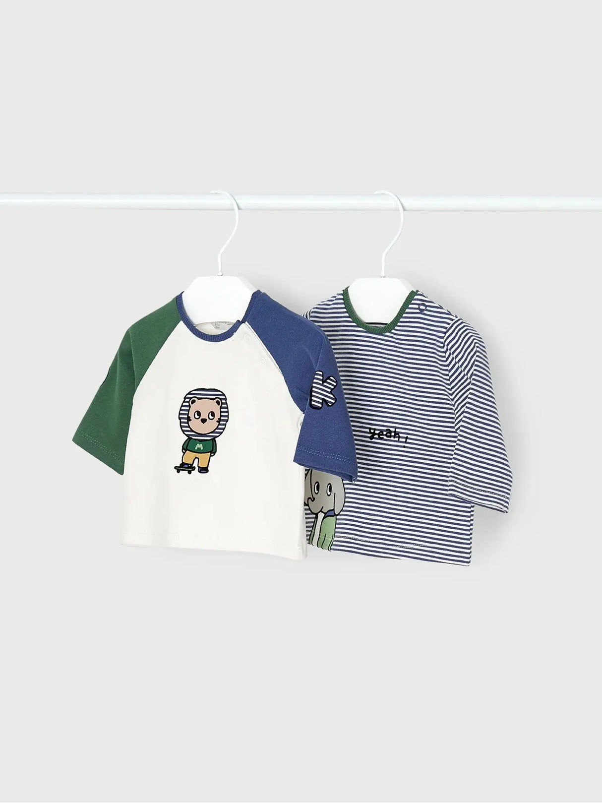 Set of 2- Pieces Baby Cotton Long T-Shirts | Mayoral | Mayoral | Jenni Kidz