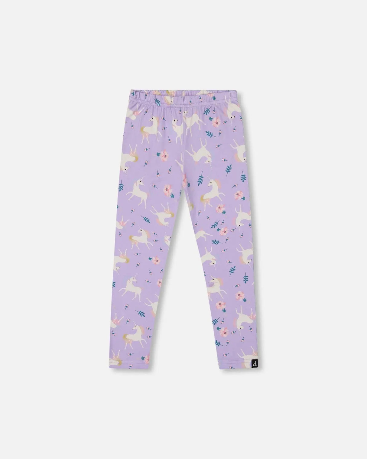 Stretch Jersey Leggings Lilac Unicorn Print | Deux par Deux | Jenni Kidz