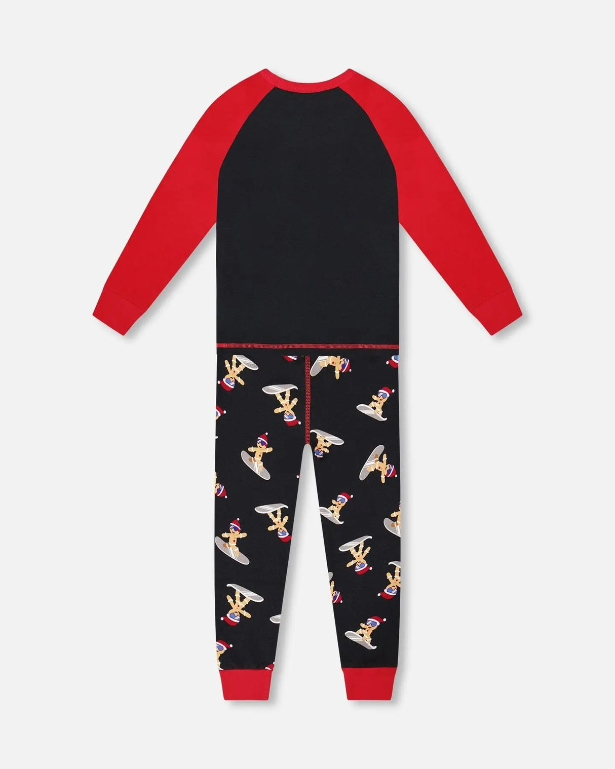 Two-Piece Organic Cotton Pajama Set Black Cookie Print | Deux par Deux | Jenni Kidz