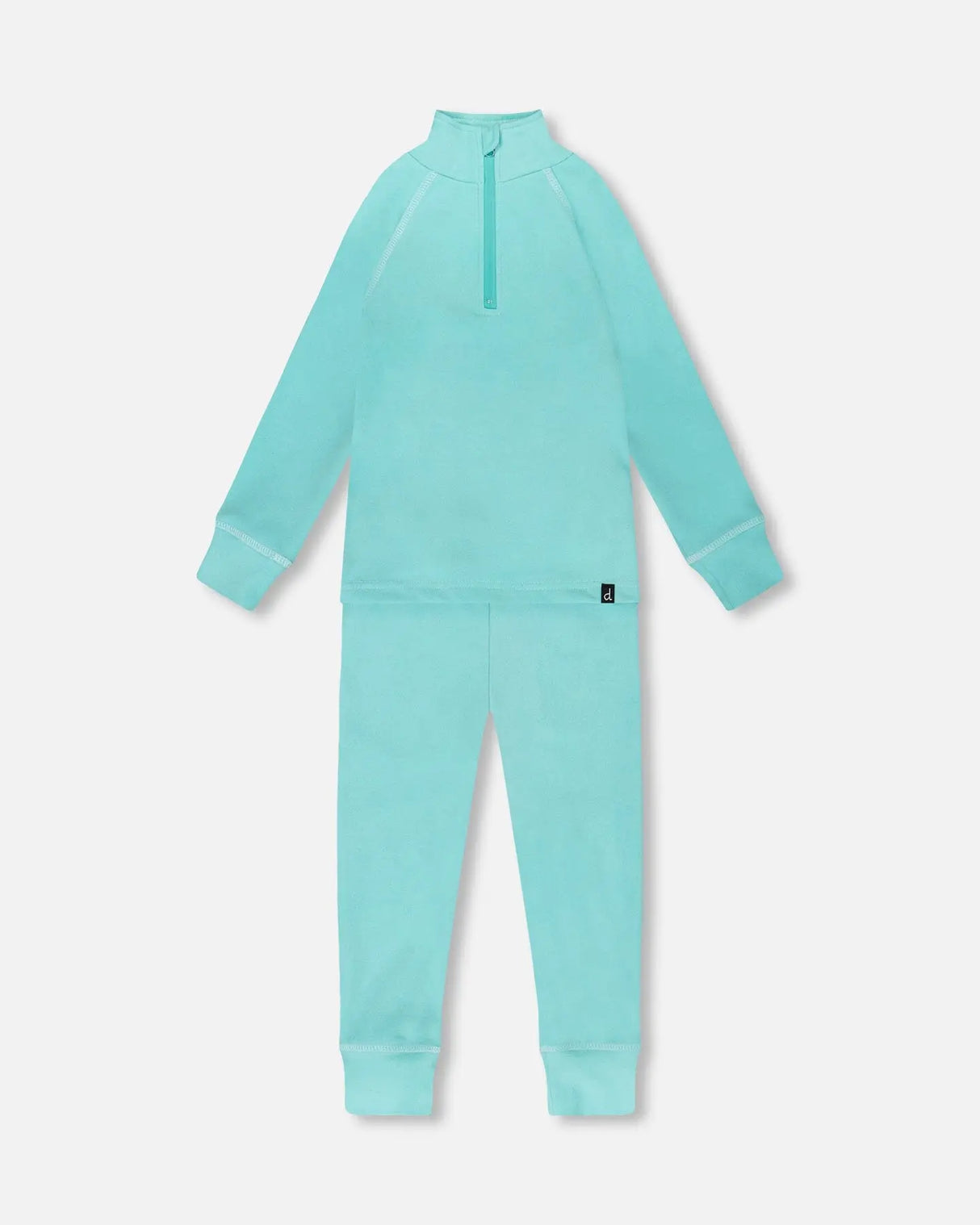 Two-Piece Thermal Underwear Set Turquoise Blue | Deux par Deux | Jenni Kidz
