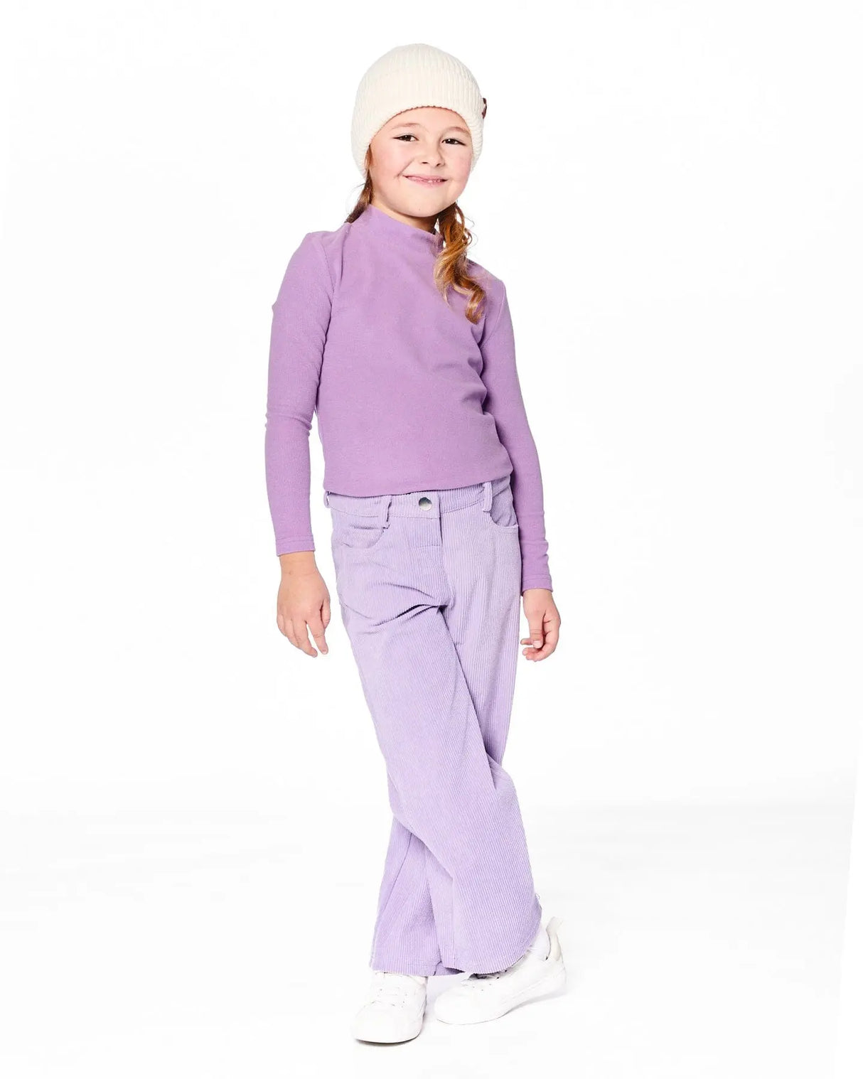 Wide Leg Corduroy Pants Lavender | Deux par Deux | Jenni Kidz