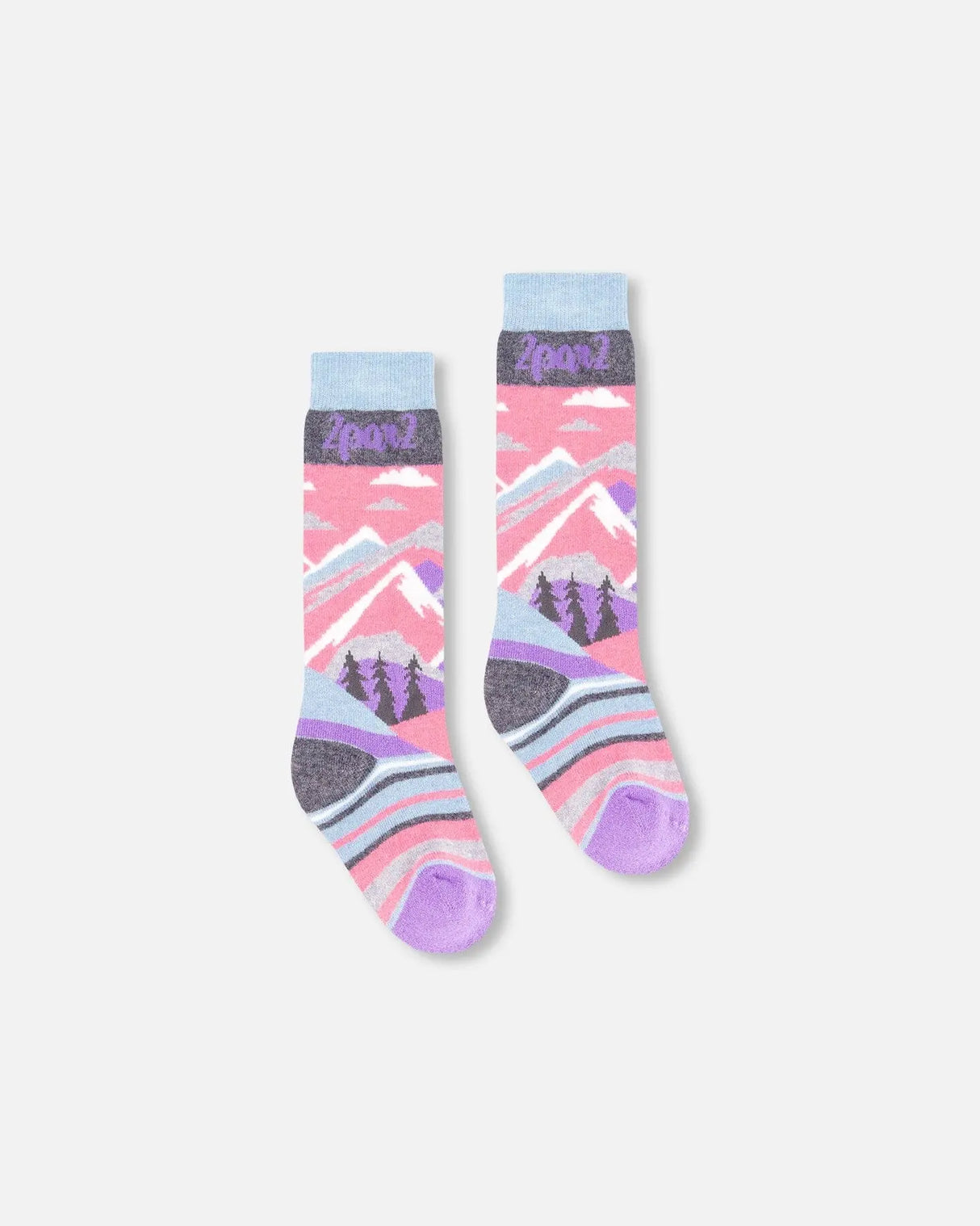 Winter Ski Socks With Merino Wool Pink | Deux par Deux | Jenni Kidz