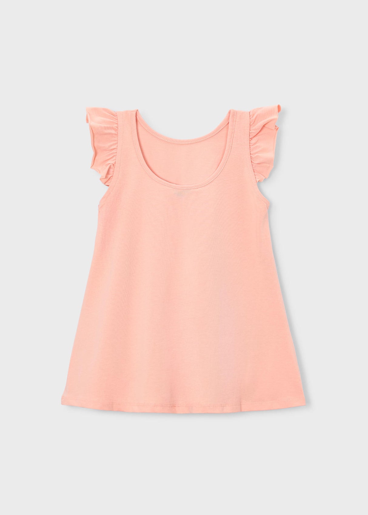 Back view of Mayoral girls Mandarin Orange cotton stretch knit dress