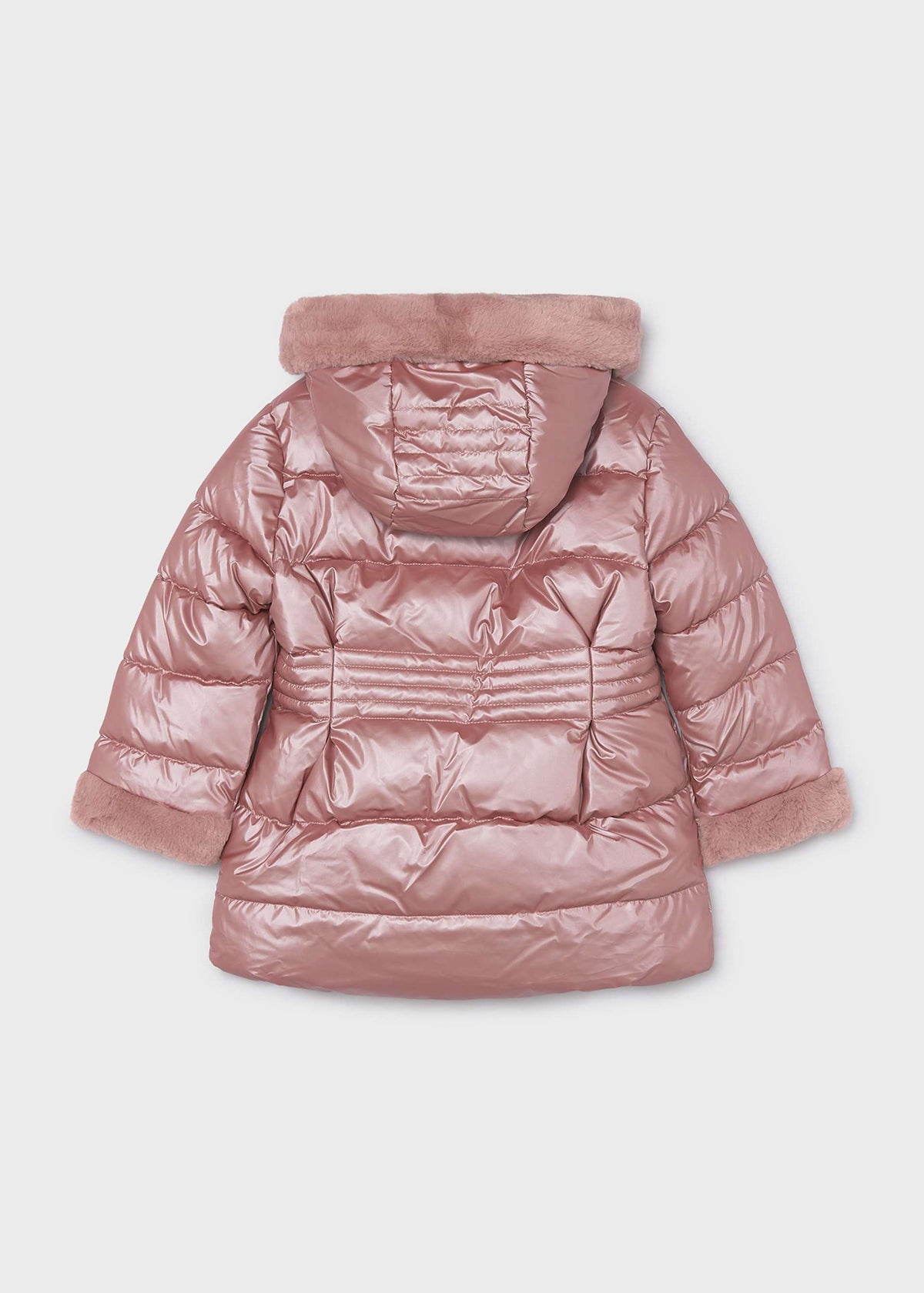 Girl Metallic Faux Fur Puffer Jacket| Mayoral