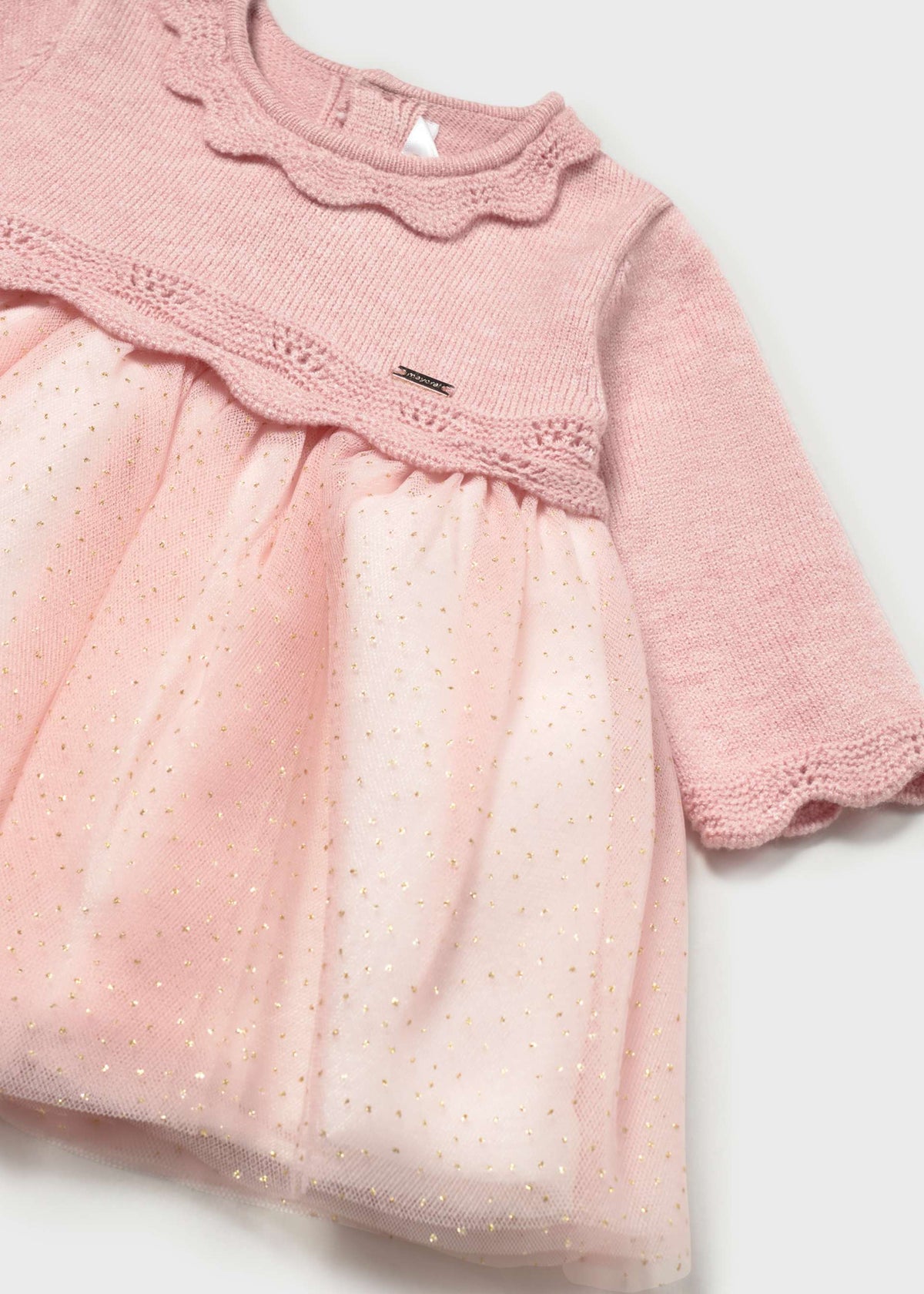 Mayoral newborn girl tulle dress in Baby Pink, sizes 2-18M – product view 3