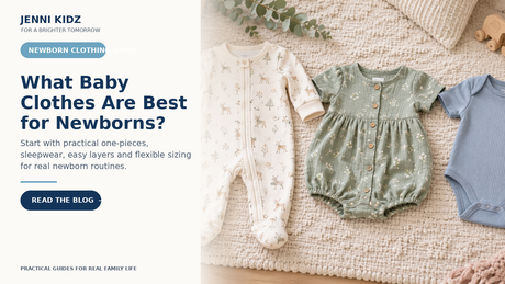 Newborn clothing guide with practical one-pieces sleepwear and baby wardrobe basics