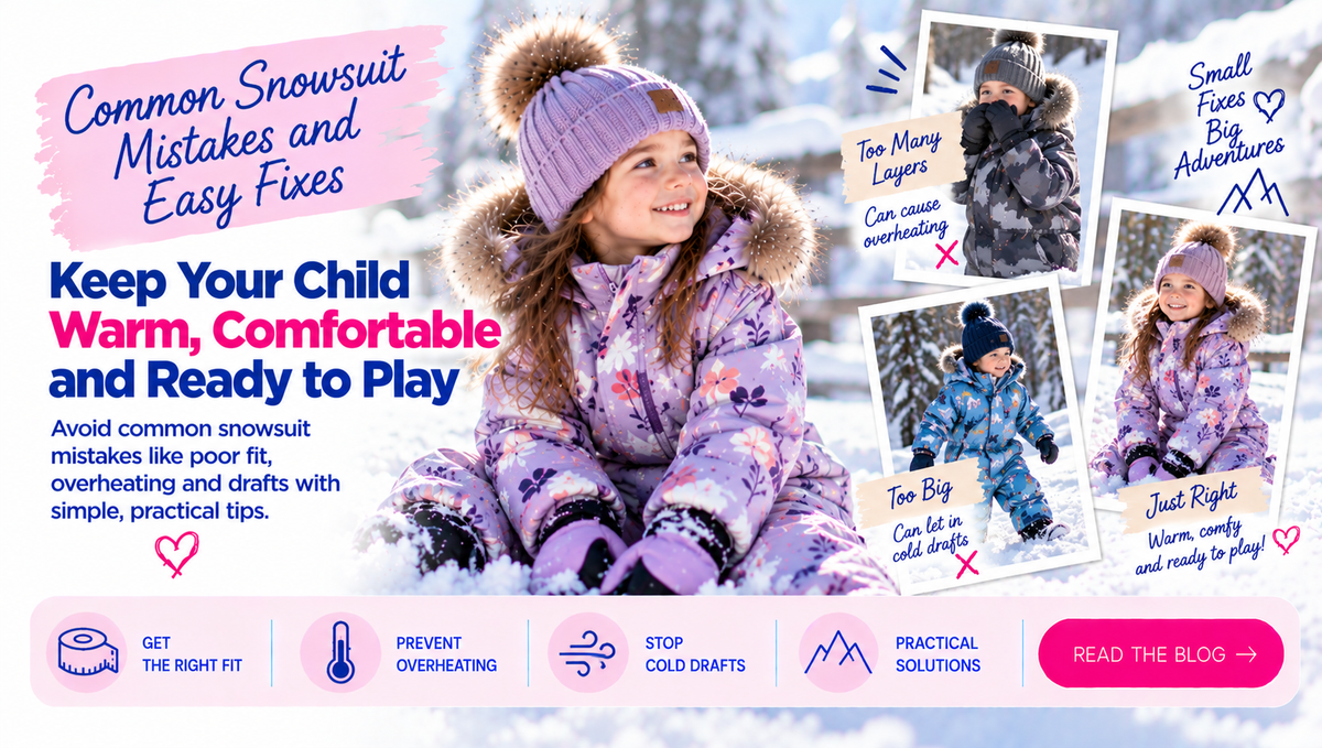 Common Snowsuit Mistakes and Easy Fixes - Fit, Overheating and Drafts | Jenni Kidz