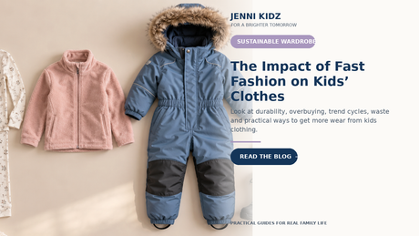 Kids clothing sustainability guide covering durability trend cycles waste and longer wear