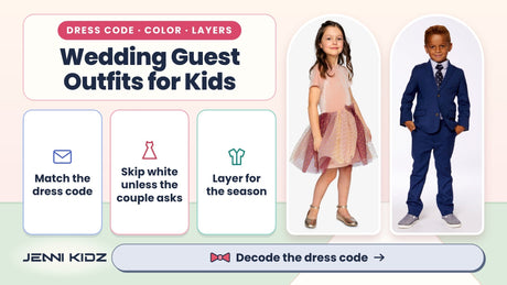 Wedding guest outfits for kids – dress code tips with Deux par Deux Bi-Material Dress With Gradient Print Skirt Pink and Blazer Blue