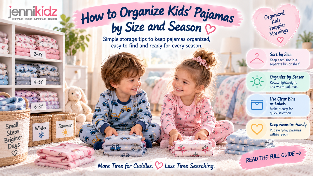 How to organize kids pajamas by size season and everyday use