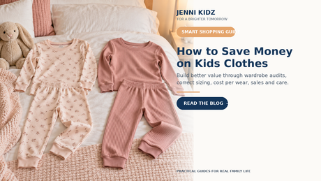 Kids clothing value guide covering wardrobe planning sizing sales and cost per wear