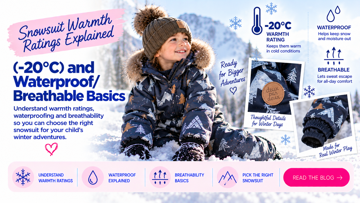 Kids snowsuit temperature ratings, waterproofing and breathability guide