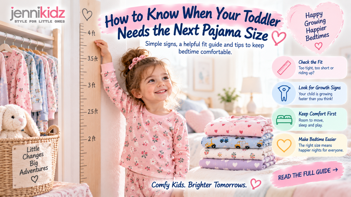 How to know when a toddler needs the next pajama size using fit and growth signs