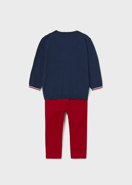 Navy/Red BOYS Long sleeved Sweater & Pant Set | Mayoral - Jenni Kidz