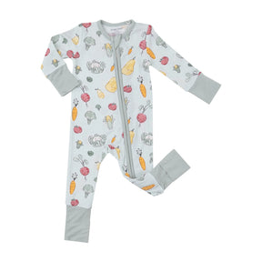 Two Way Zipper Romper - Watercolor Baby Veggies | Angel Dear - Jenni Kidz