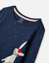 Girls Navy Long Sleeve Rabbit T-Shirt  | Joules - Jenni Kidz