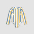 Sunrise & Blue Striped Long-Sleeve One-Piece Swimsuit | Miles The Label - Jenni Kidz