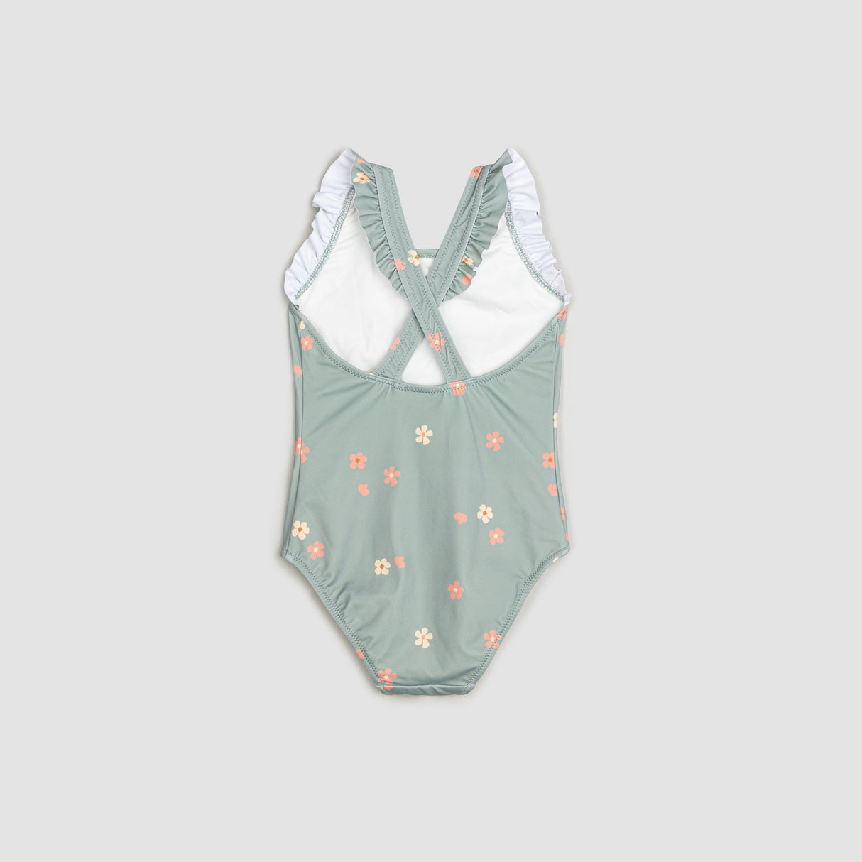 Floral Print on Dusty Green One-Piece Swimsuit | Petit Lem - Jenni Kidz