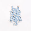 Daisies on Dusty Blue One-Piece Swimsuit | Petit Lem - Jenni Kidz