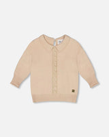 3/4 Sleeve Knitted Sweater Beige | Deux par Deux | Jenni Kidz