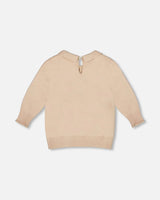 3/4 Sleeve Knitted Sweater Beige | Deux par Deux | Jenni Kidz