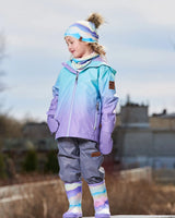 3-In-1 Mid-Season Outerwear Set Turquoise And Mauve Gradient | Deux par Deux | Jenni Kidz