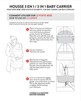 3-In-1 Multifunction Cover For Car Seat, Stroller, And Baby Carrier In Black | Deux par Deux | Jenni Kidz