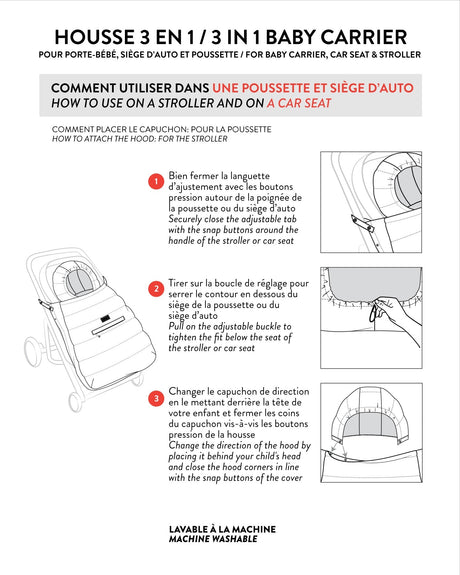 Deux par Deux Multi-Function Baby Carrier For Car Seats And Strollers Off White