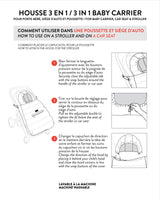 Deux par Deux Multi-Function Baby Carrier For Car Seats And Strollers Black