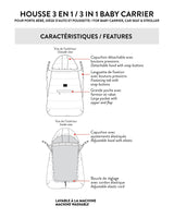 Deux par Deux Multi-Function Baby Carrier For Car Seats And Strollers Off White